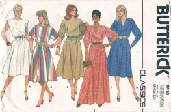 6510 PULLOVER ELASTIC WAIST FLARE DRESS PATTERN 8-12